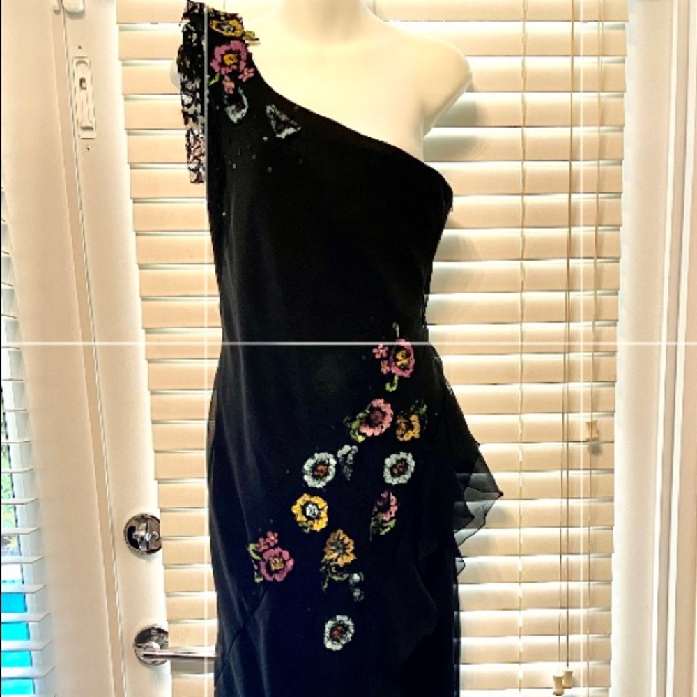 Vintage JOVANI One Shoulder Dress Size 10